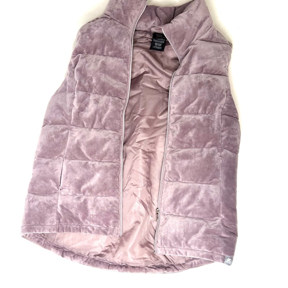 ZeroXposur Lilac Velour Puffer Vest  Soft Quilted Vest Size Large